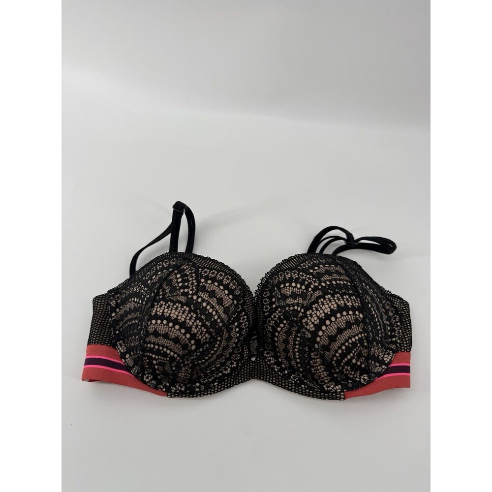 Victoria's Secret Very Sexy Push Up Bra 32C Black Lace Multiway